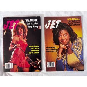 Vintage Jet Magazines Lot (2) 1990 - Tina Turner, Natalie Cole